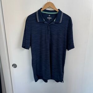 adidas Navy Stripe Golf Polo‎ Size Large